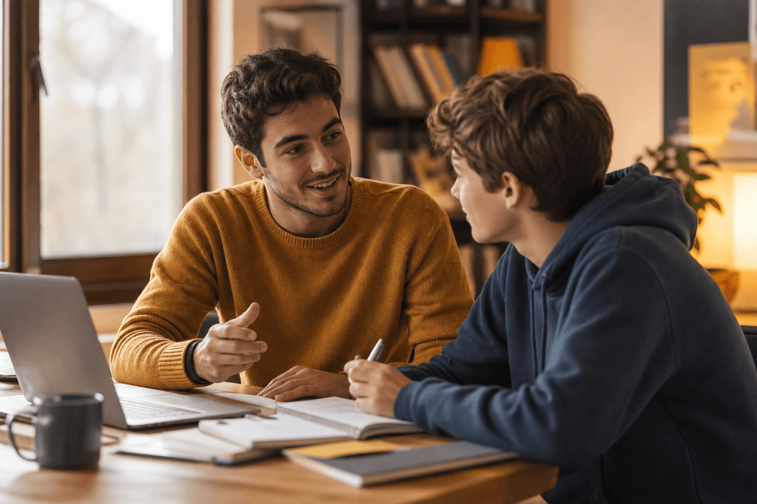 Mentor acompañando a un estudiante en sesión de mentoría
